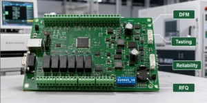 Industrial control PCB assembly with testing and reliability review